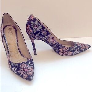 Sam Edelman 9-1:3 Women's Blue and Pink Floral Heels